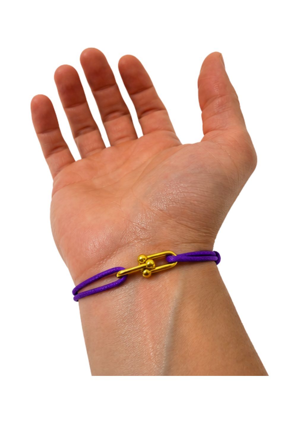 Au Aurém Gold Horseshoe Bracelet — Purple