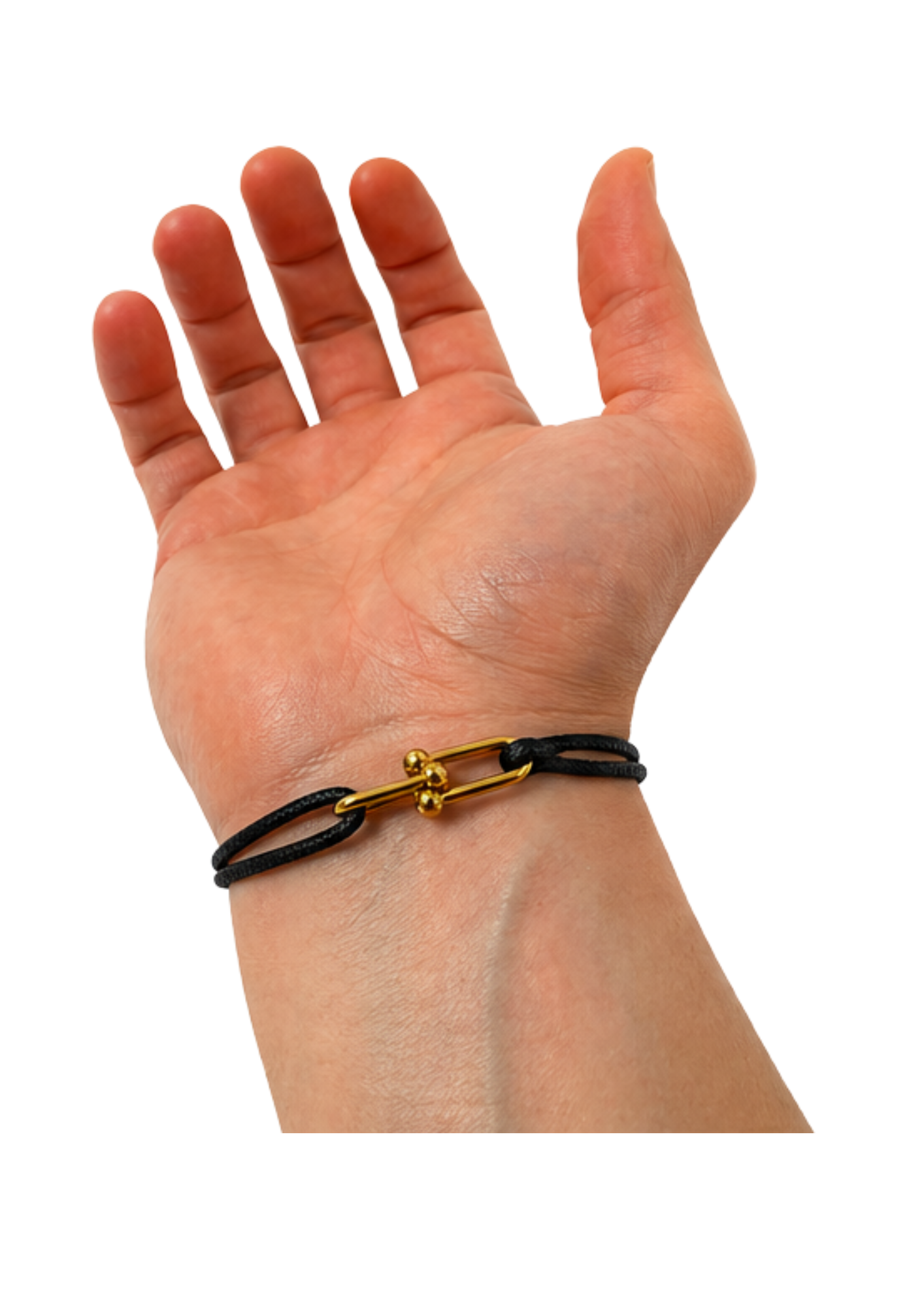 Au Aurém Gold Horseshoe Bracelet — Black