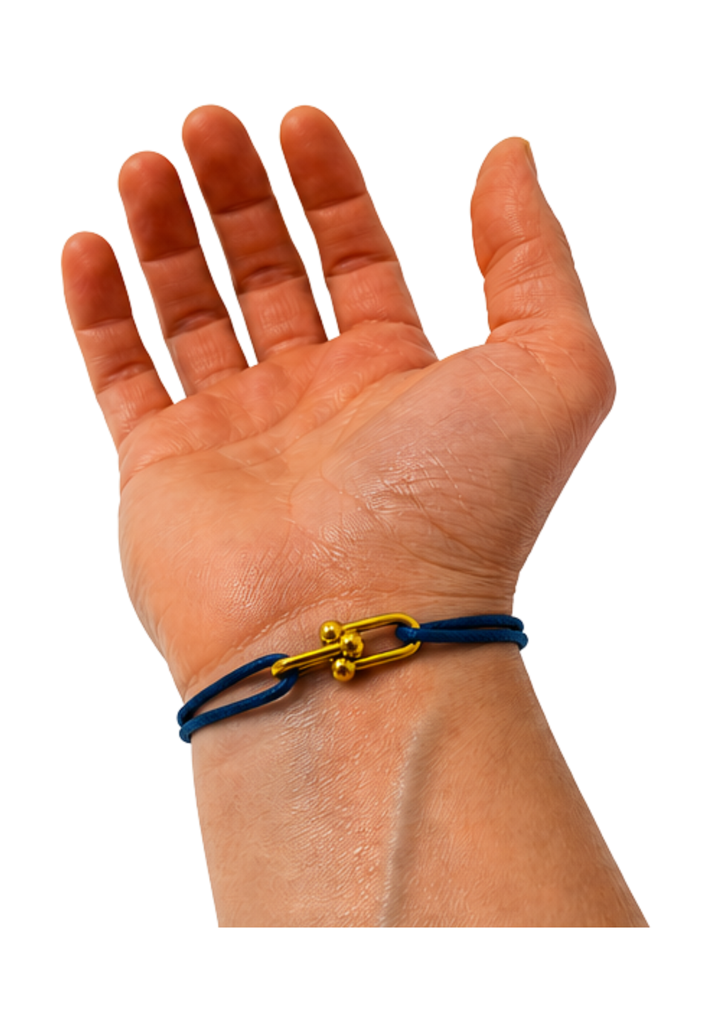 Au Aurém Gold Horseshoe Bracelet — Navy Blue