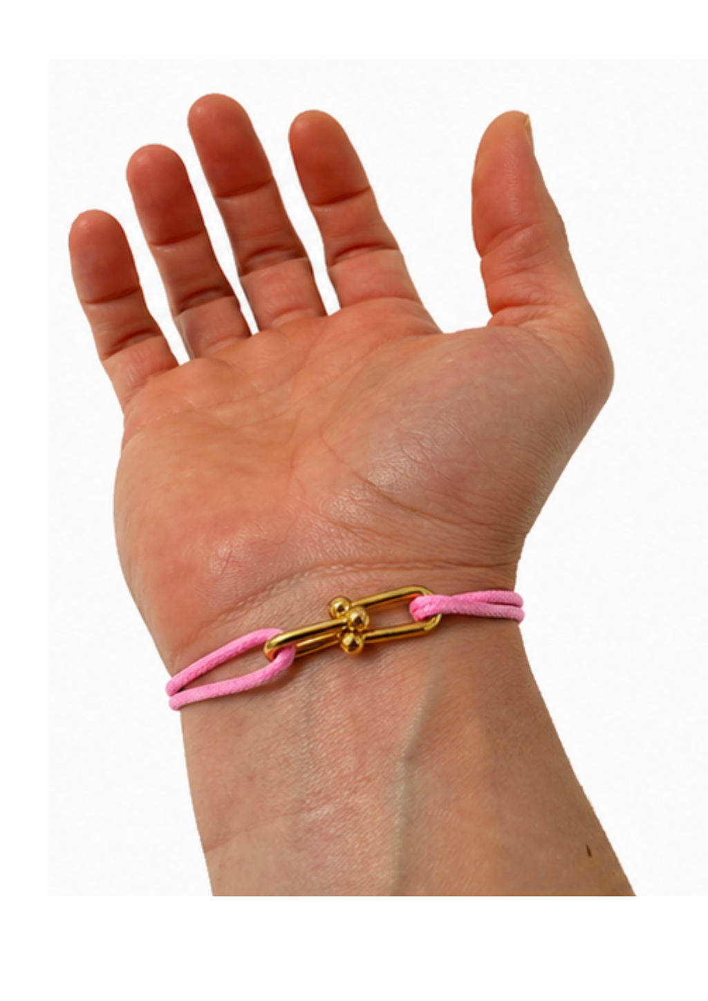 Au Aurém Gold Horseshoe Bracelet — Light Pink