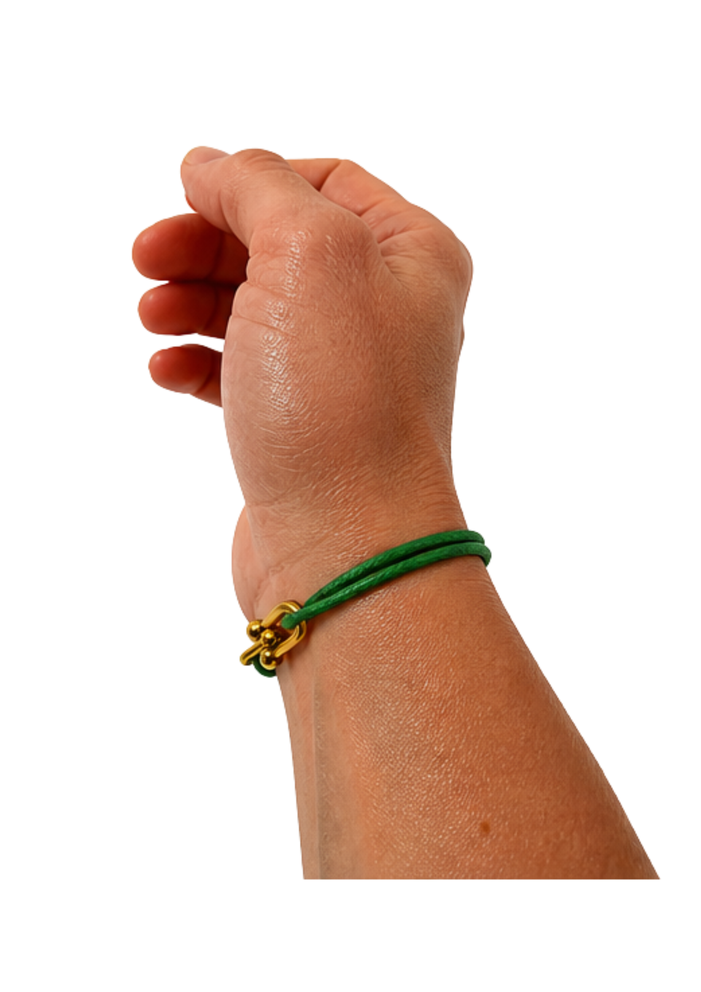 Au Aurém Gold Horseshoe Bracelet — Green