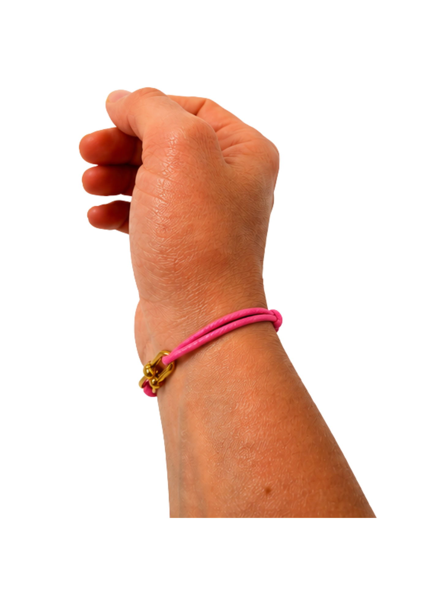 Au Aurém Gold Horseshoe Bracelet — Dark Pink