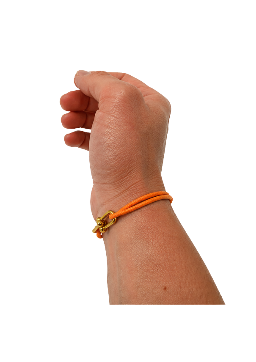 Au Aurém Gold Horseshoe Bracelet — Orange