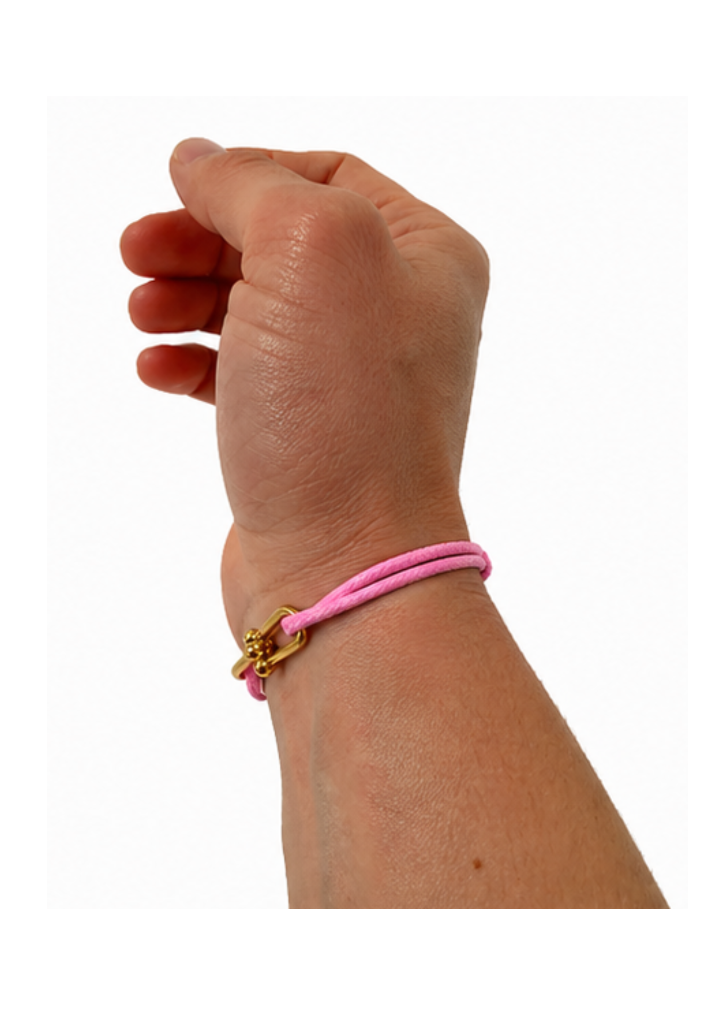 Au Aurém Gold Horseshoe Bracelet — Light Pink