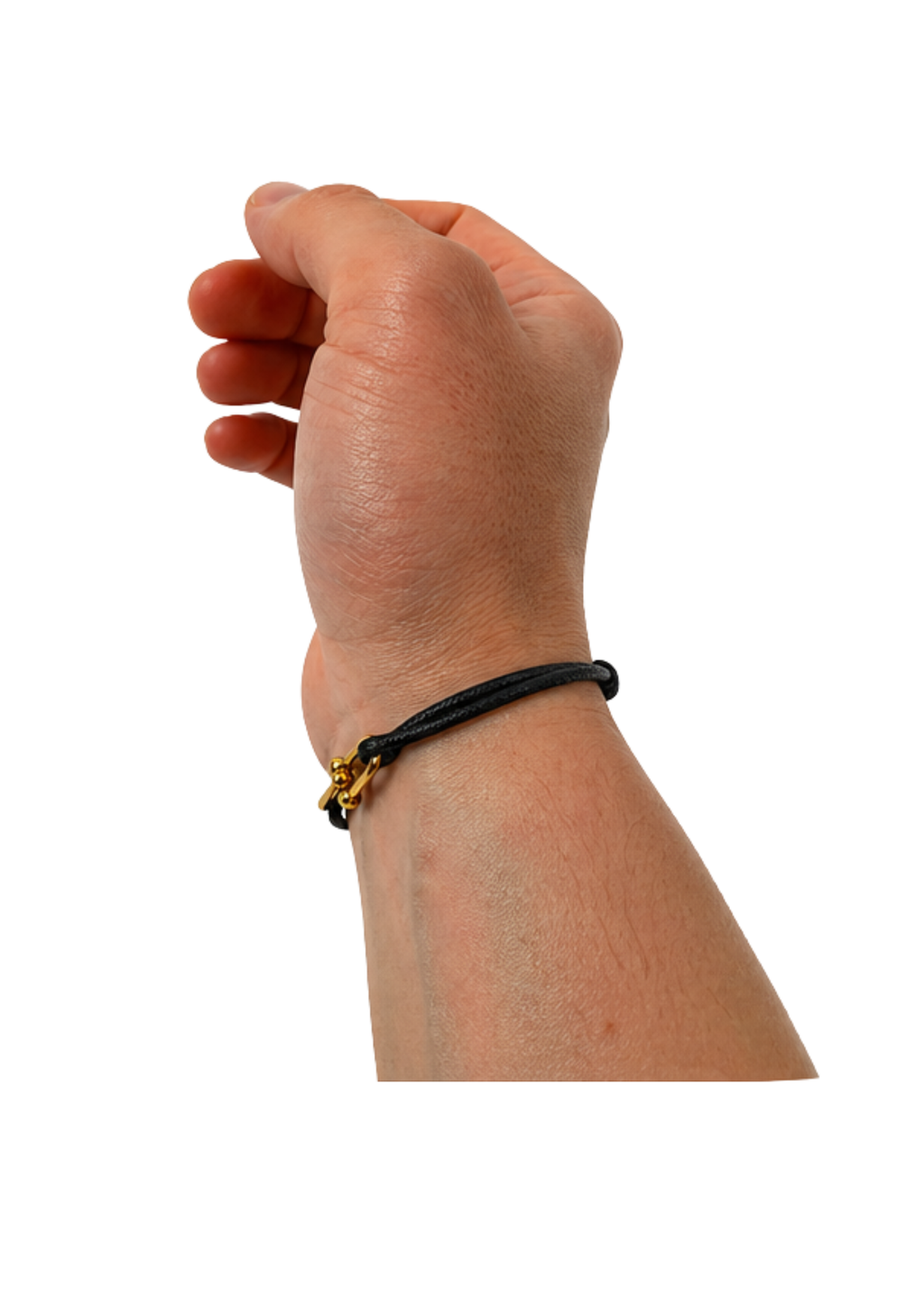 Au Aurém Gold Horseshoe Bracelet — Black
