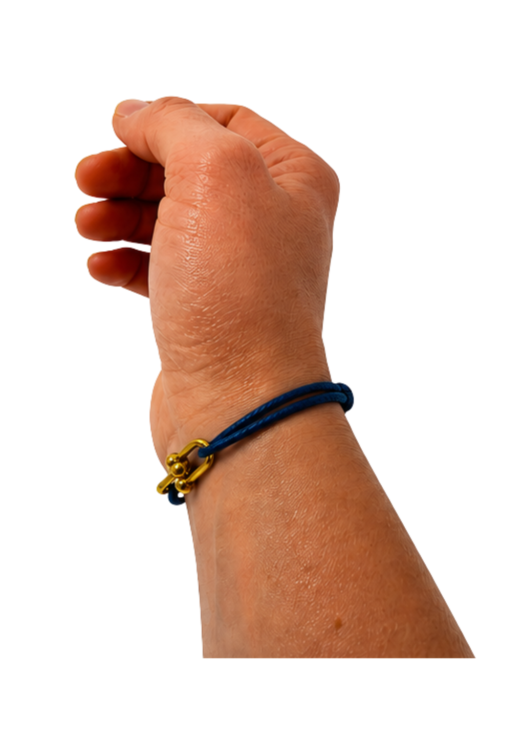 Au Aurém Gold Horseshoe Bracelet — Navy Blue
