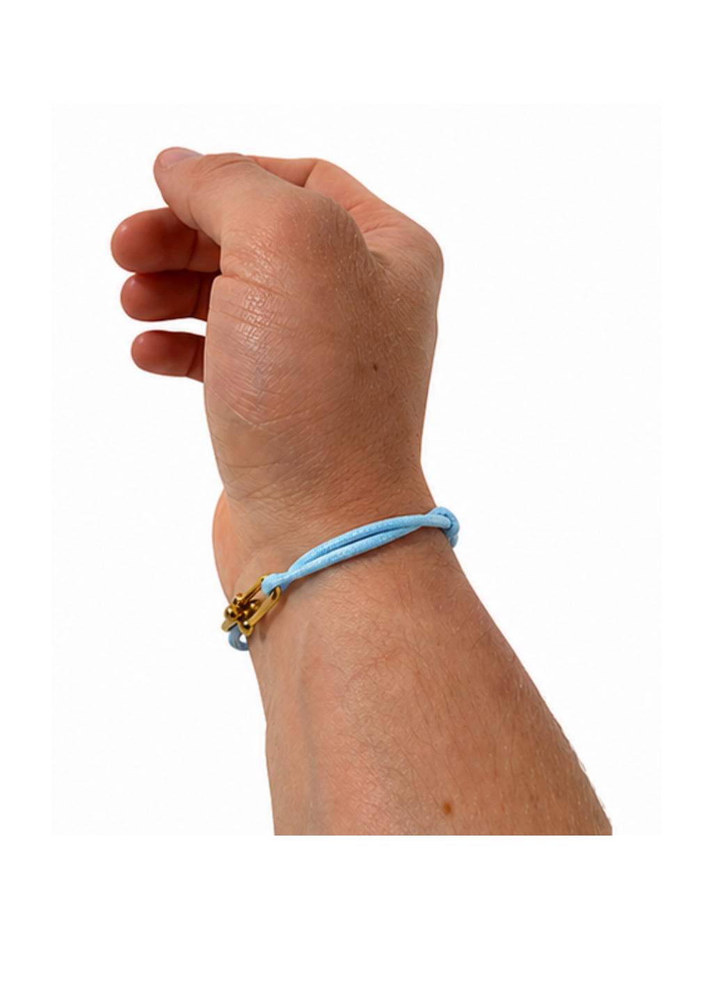 Au Aurém Gold Horseshoe Bracelet — Sky Blue