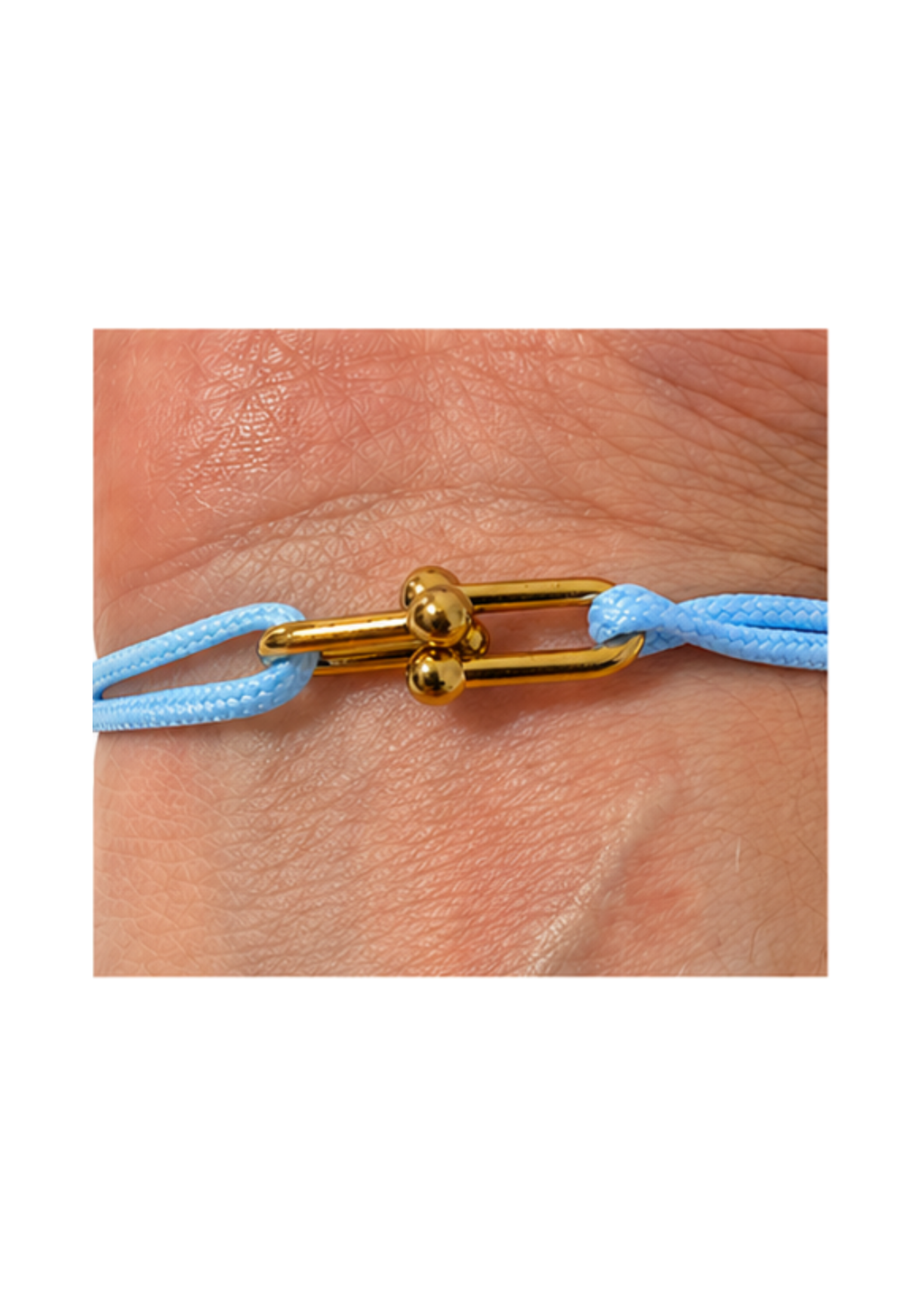 Au Aurém Gold Horseshoe Bracelet — Sky Blue