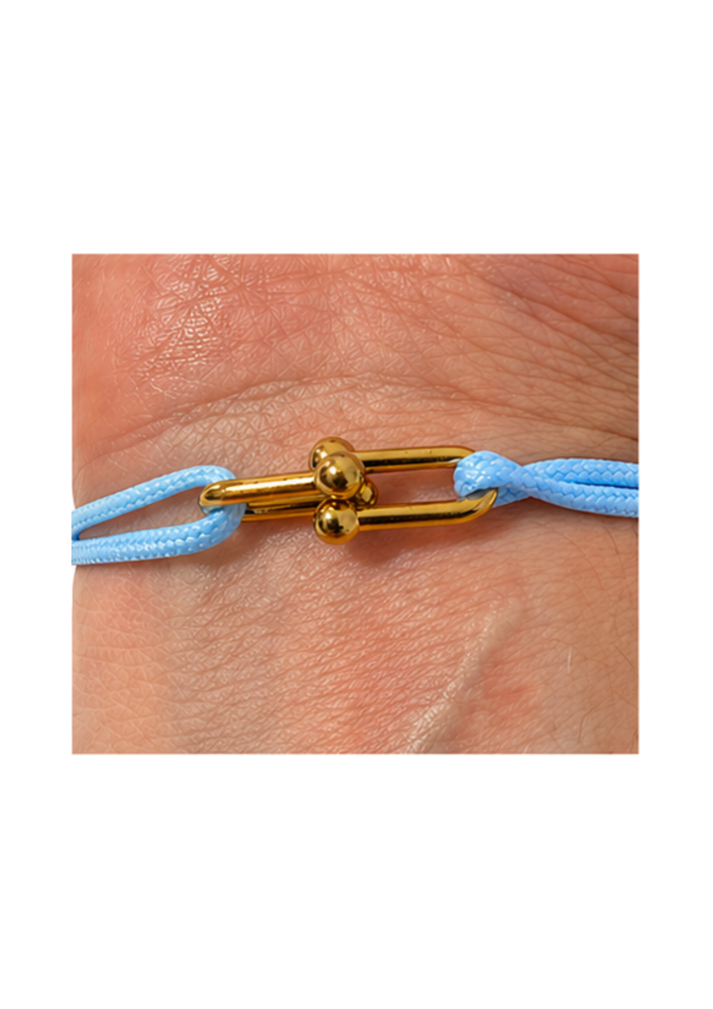Au Aurém Gold Horseshoe Bracelet — Sky Blue