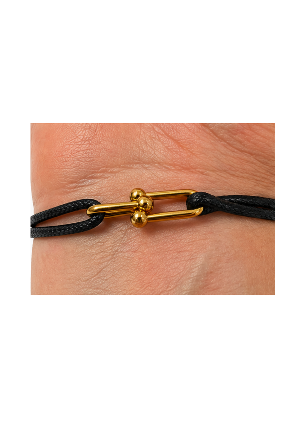 Au Aurém Gold Horseshoe Bracelet — Black