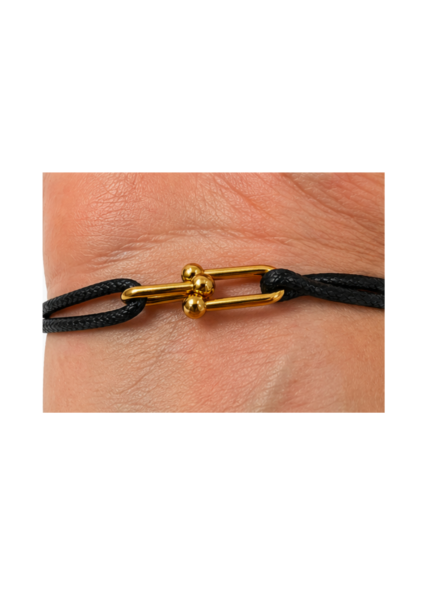 Au Aurém Gold Horseshoe Bracelet — Black