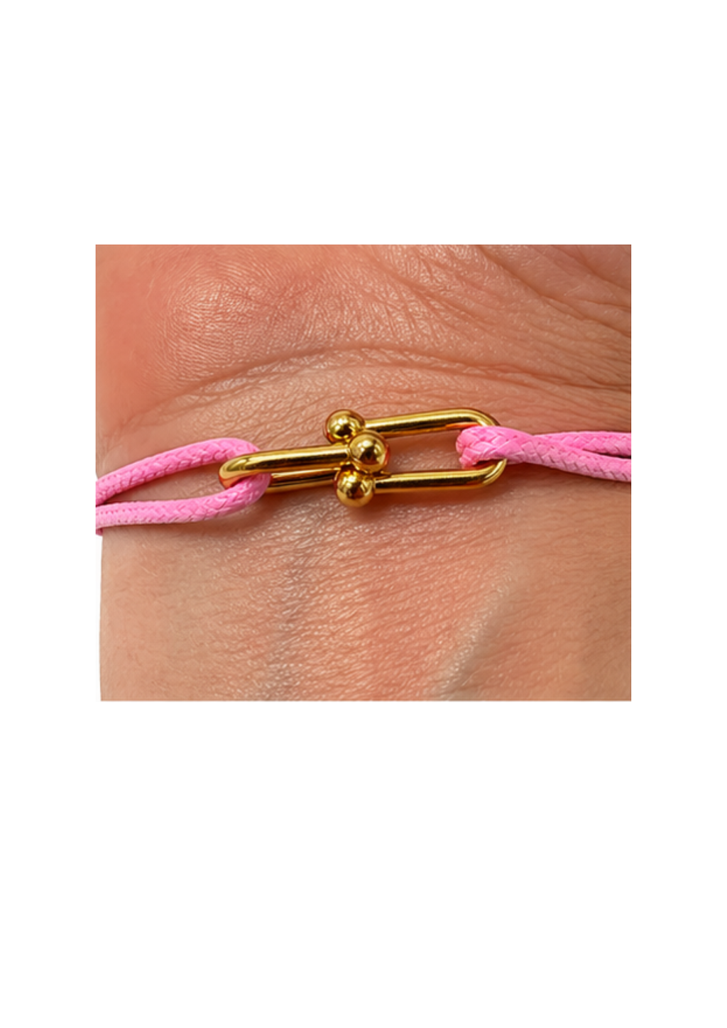 Au Aurém Gold Horseshoe Bracelet — Light Pink