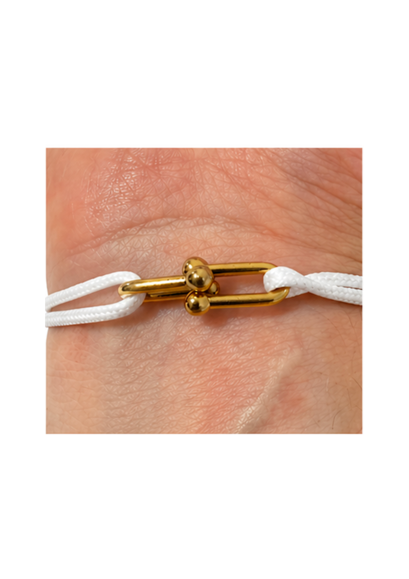 Au Aurém Gold Horseshoe Bracelet — White