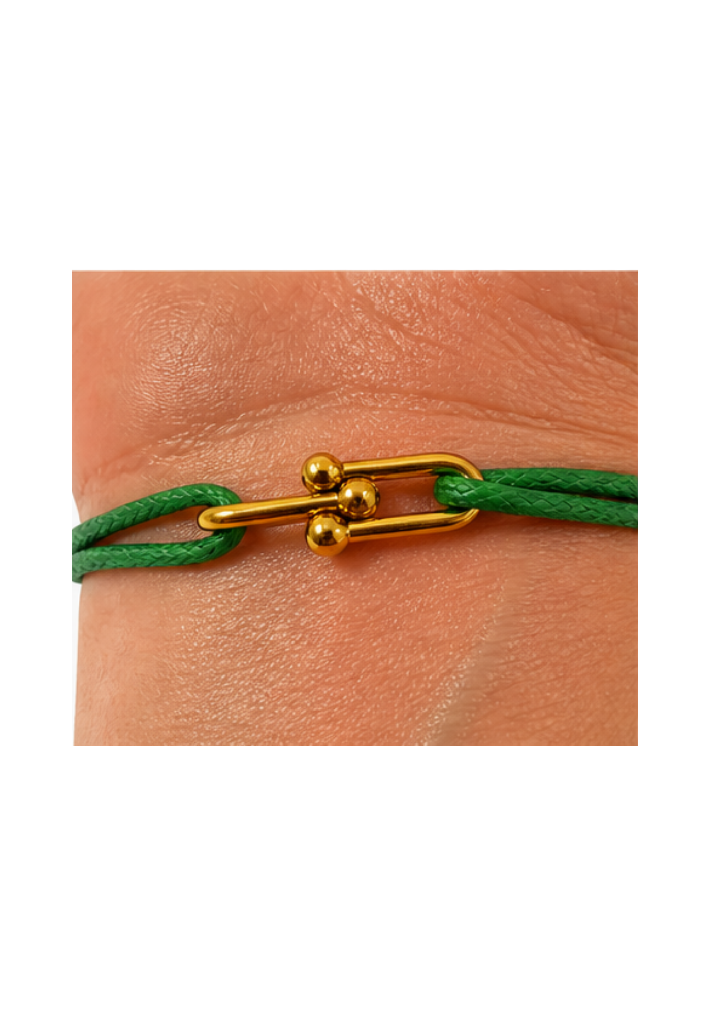 Au Aurém Gold Horseshoe Bracelet — Green