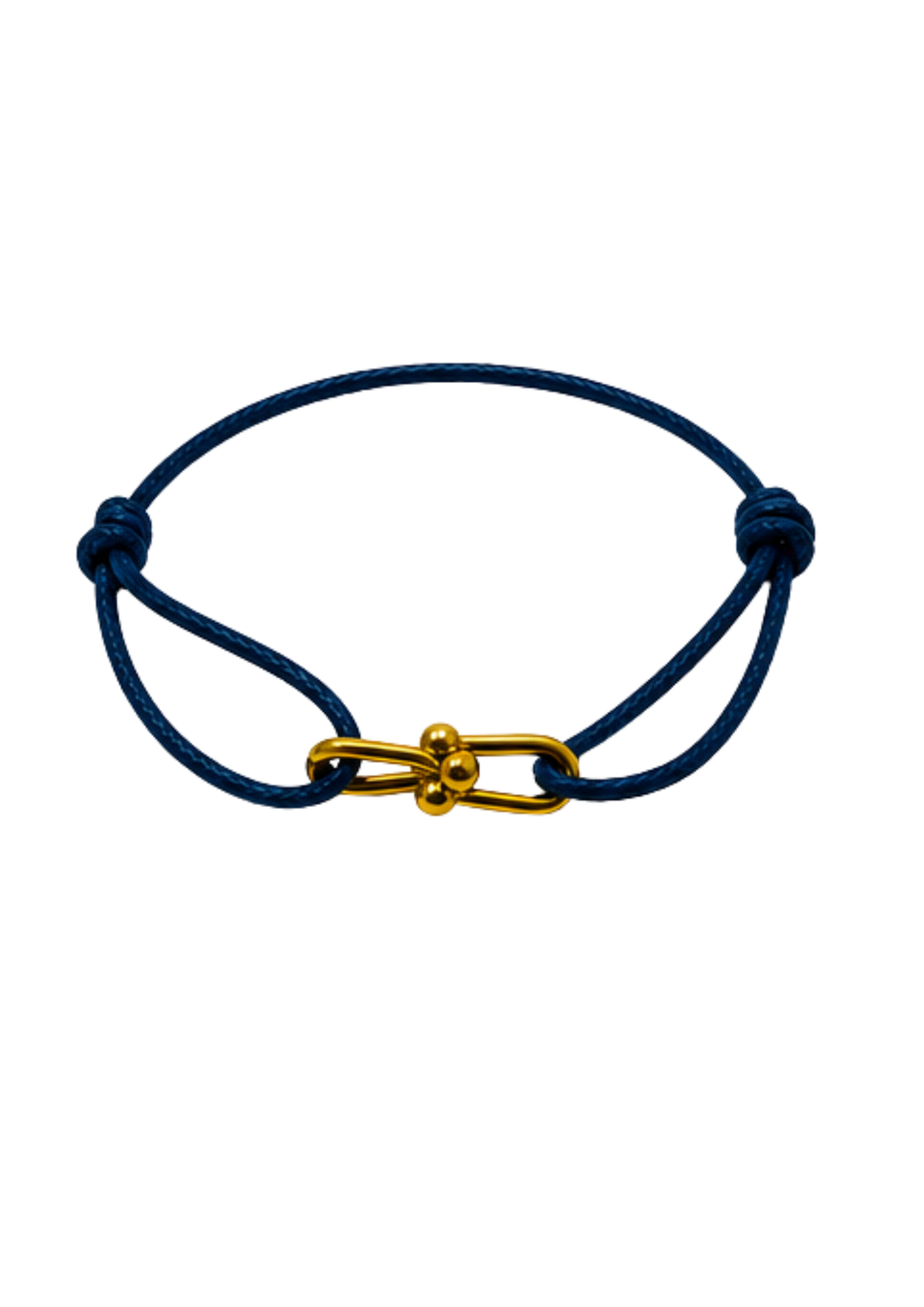 Au Aurém Gold Horseshoe Bracelet — Navy Blue