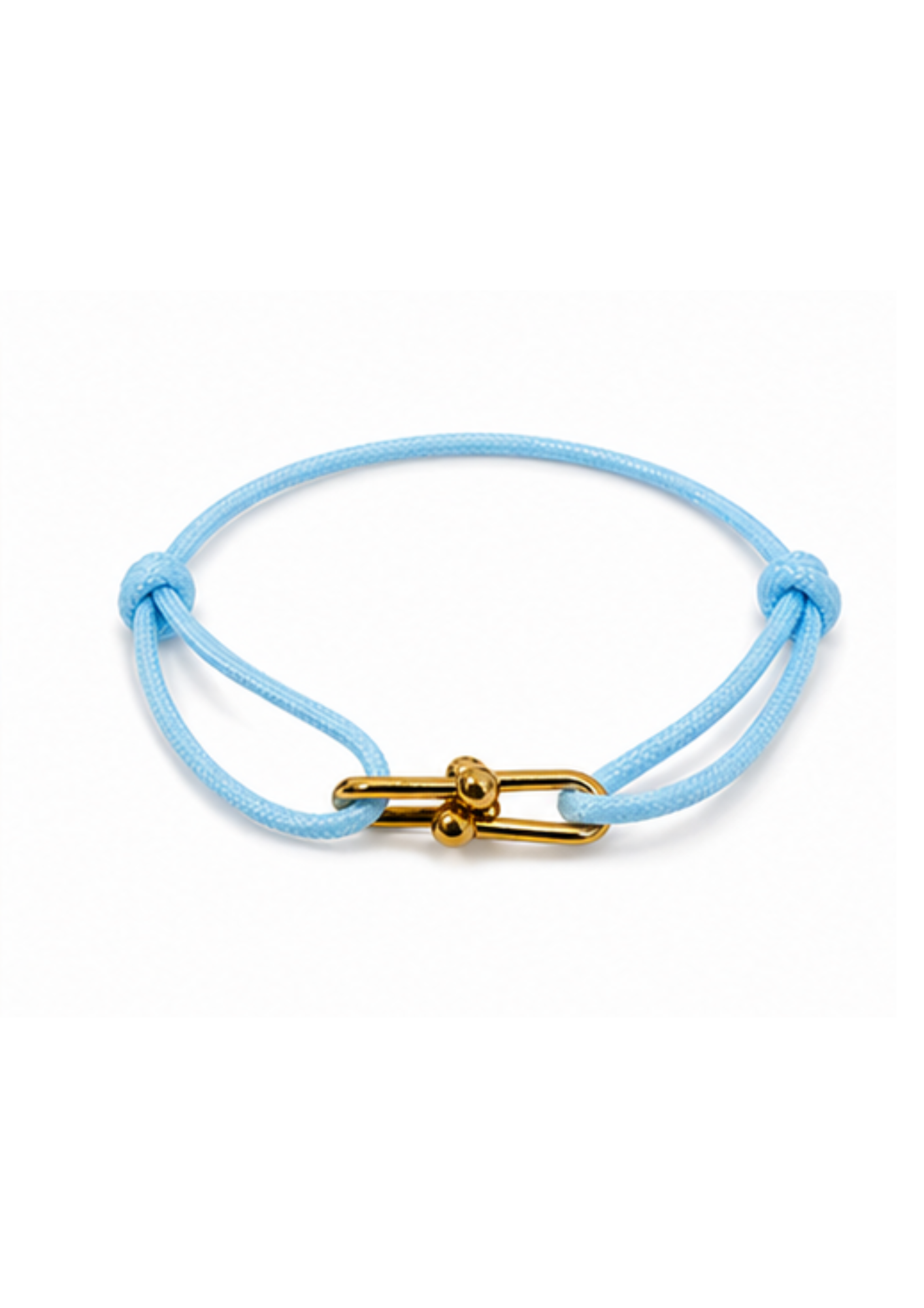 Au Aurém Gold Horseshoe Bracelet — Sky Blue