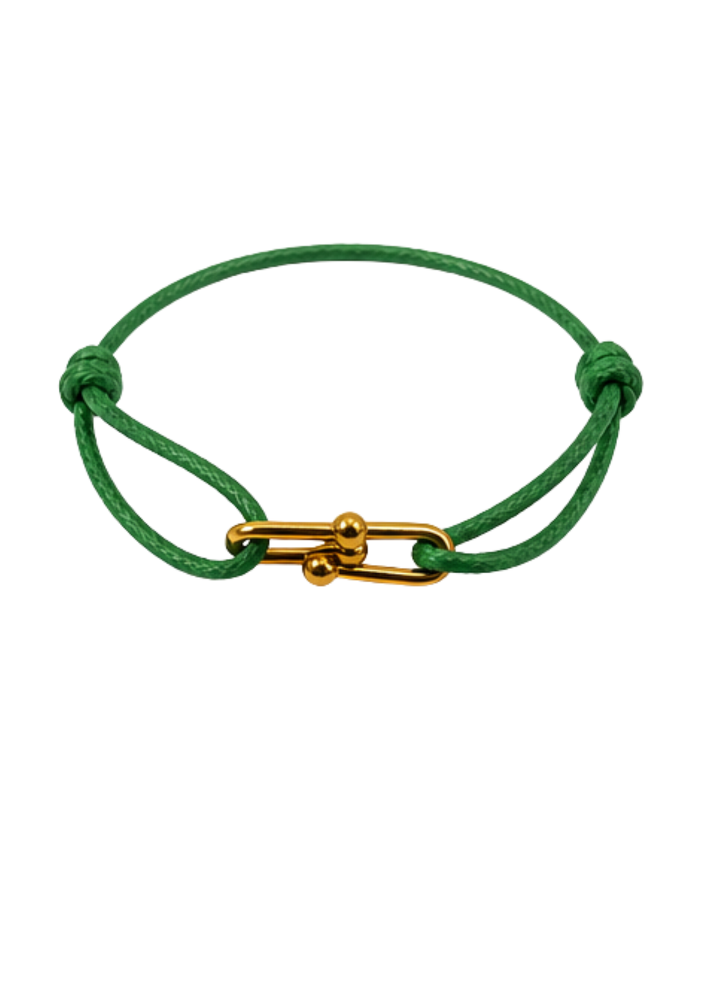 Au Aurém Gold Horseshoe Bracelet — Green