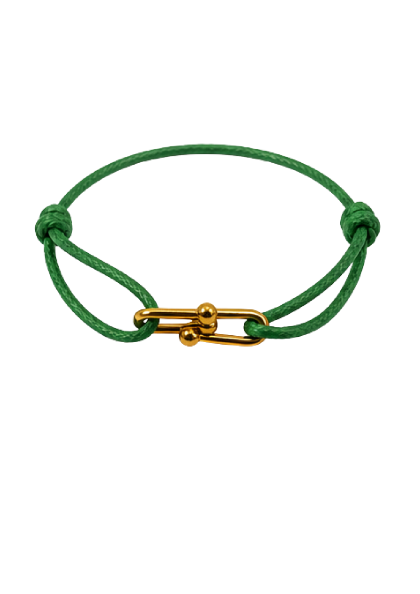 Au Aurém Gold Horseshoe Bracelet — Green