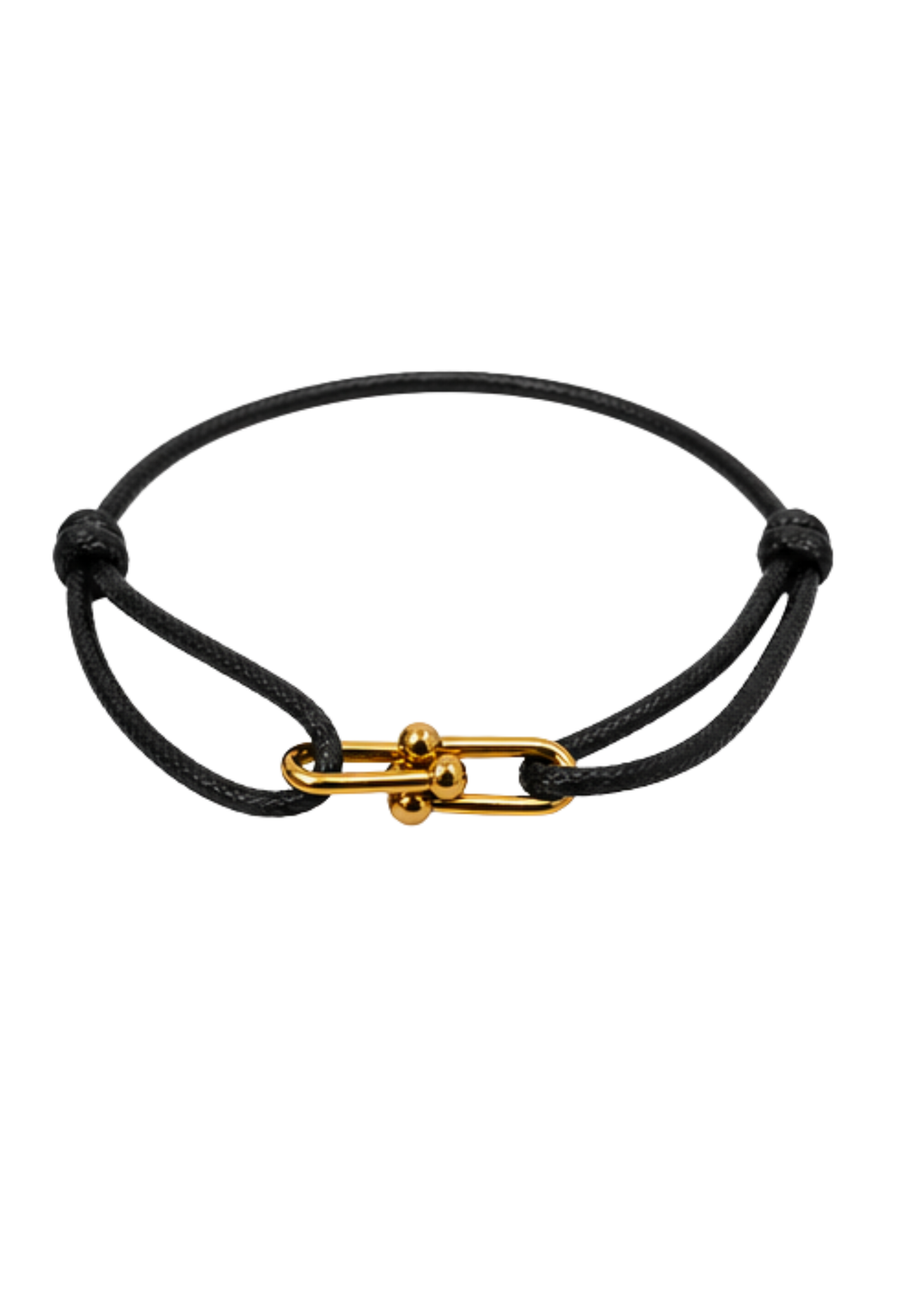 Au Aurém Gold Horseshoe Bracelet — Black