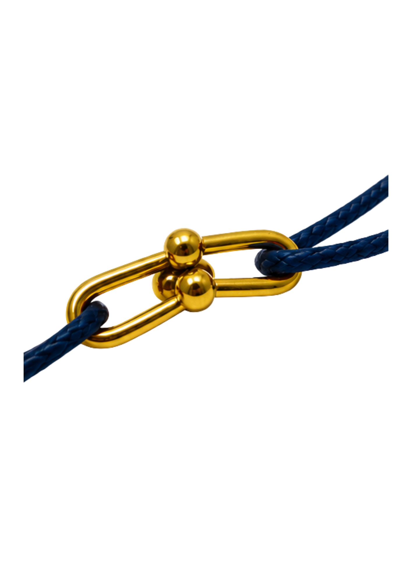 Au Aurém Gold Horseshoe Bracelet — Navy Blue