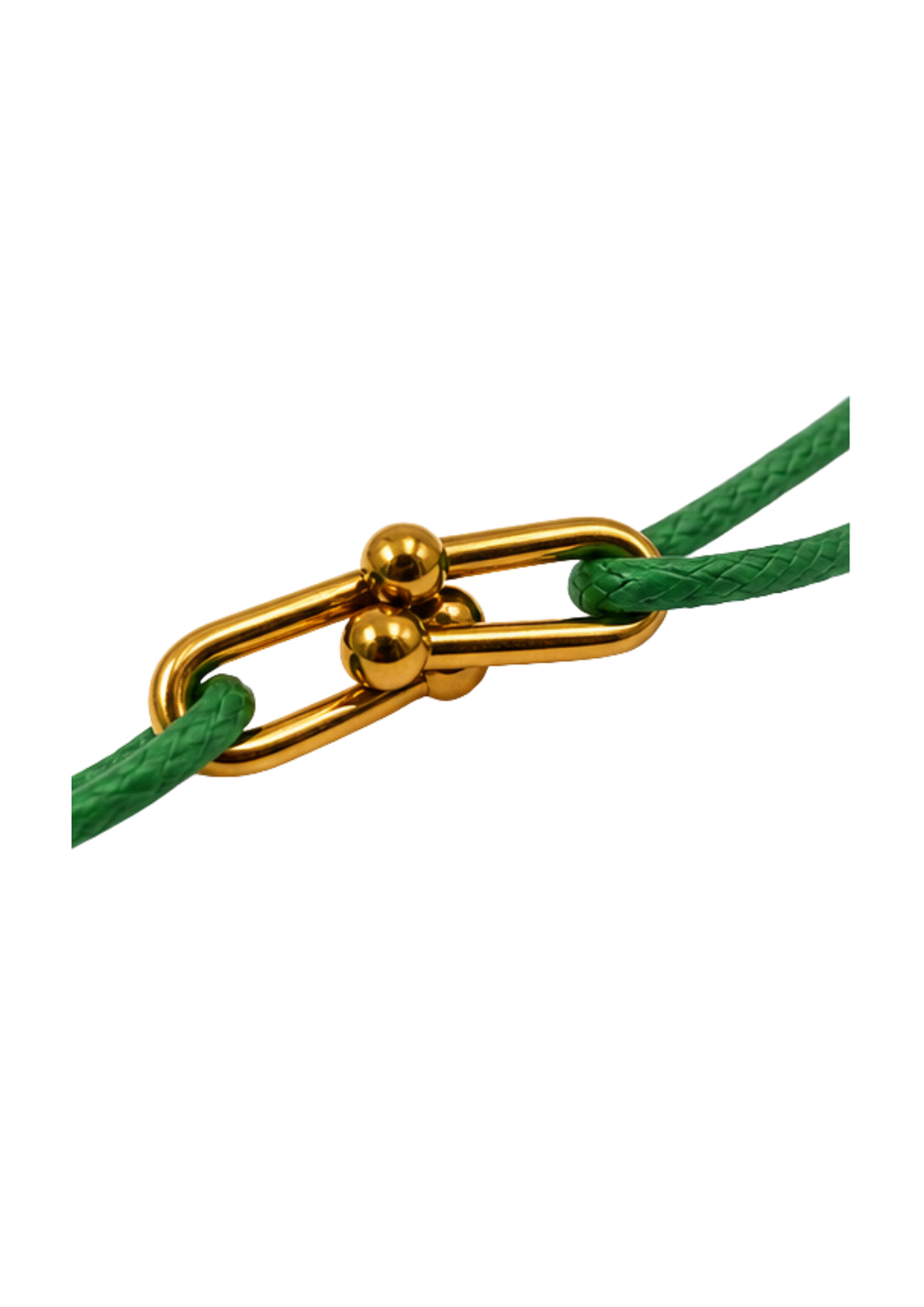 Au Aurém Gold Horseshoe Bracelet — Green