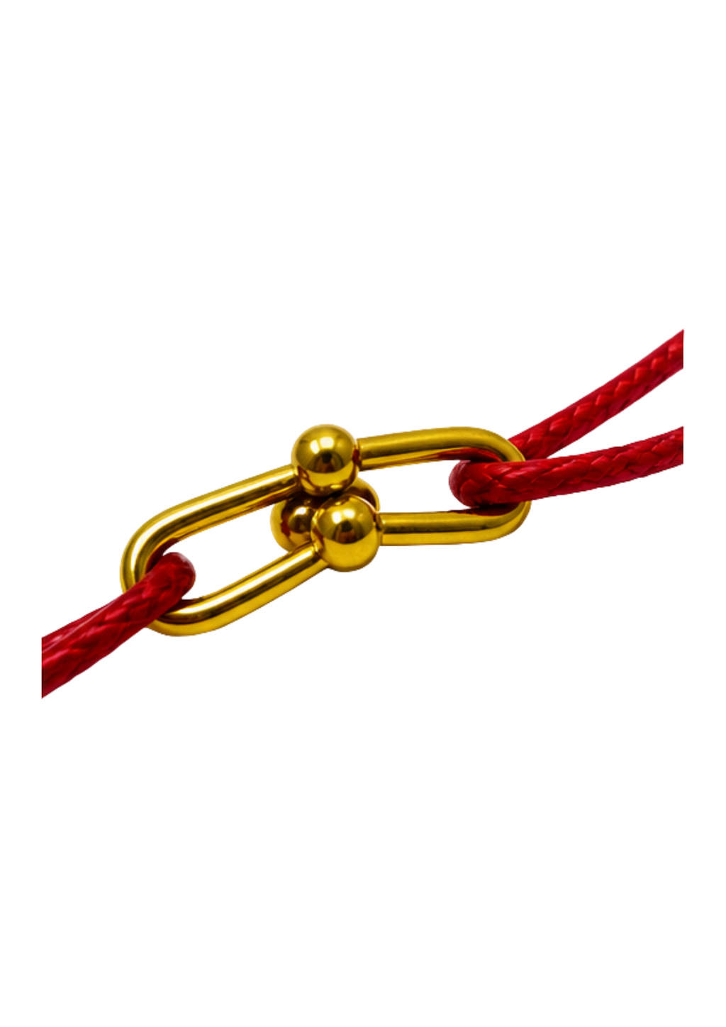 Au Aurém Gold Horseshoe Bracelet — Crimson Red