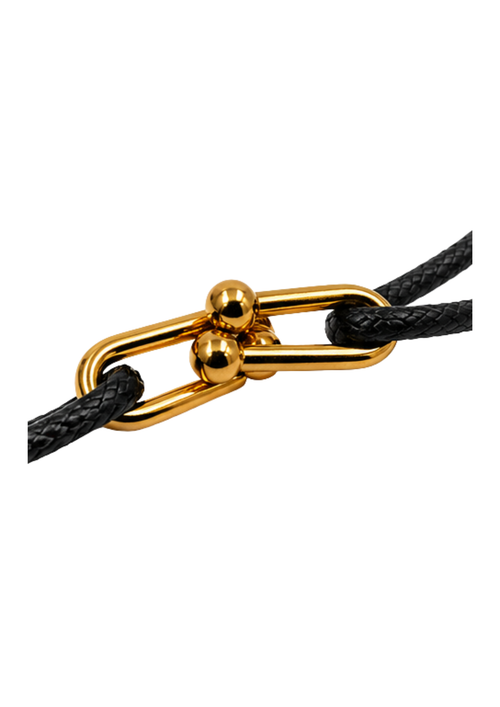 Au Aurém Gold Horseshoe Bracelet — Black