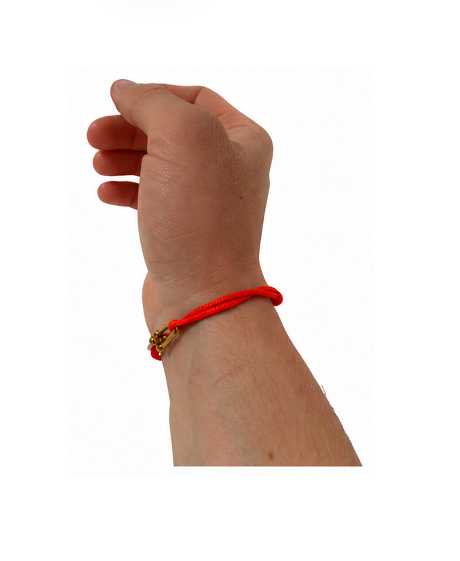 Au Aurém Gold Horseshoe Bracelet — Cherry Red